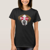 Danish Flag St Bernard Dog Denmark Pocket Tシャツ (正面)