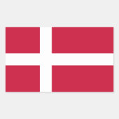 Danish flag Stickers 長方形シール (正面)