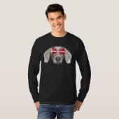 Danish Flag Weimaraner Dog Denmark Pocket Tシャツ (正面フル)