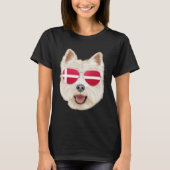 Danish Flag West Highland White Terrier Dog Denmar Tシャツ (正面)