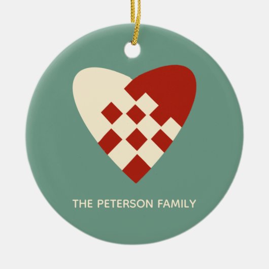 Danish Heart Christmas セラミックオーナメント (正面)