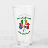 Danish Irish American Flags Shamrock Personalized  タンブラーグラス (裏面)