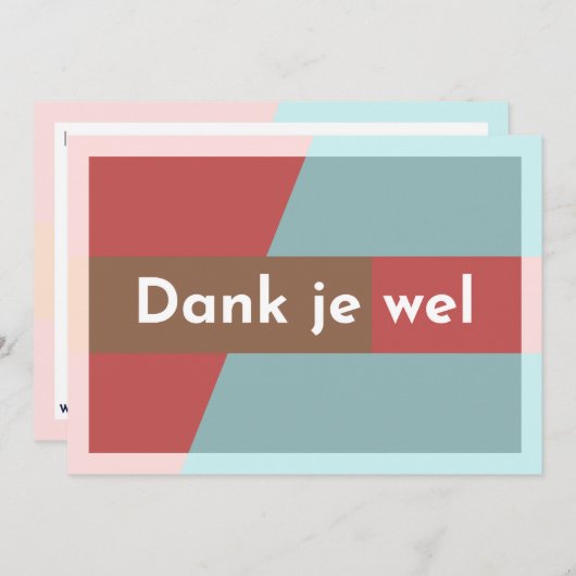 "Dank je wel" サンキューカード (正面/裏面)