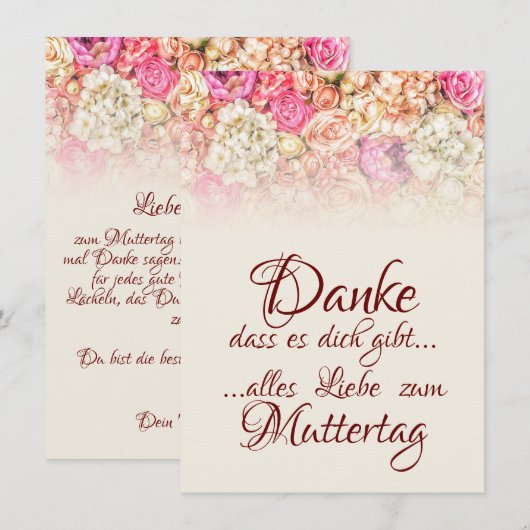 Danke, dass es dich gibt - Muttertag (正面/裏面)