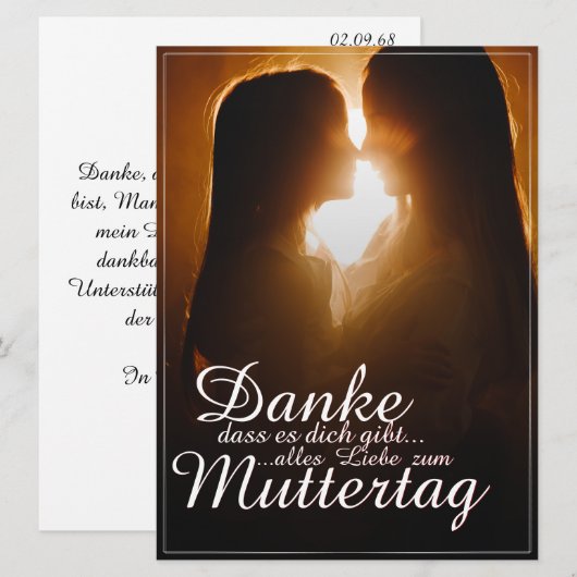 Danke, dass es dich gibt - Muttertag (正面/裏面)