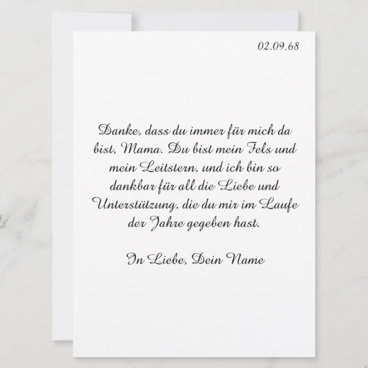 Danke, dass es dich gibt - Muttertag (裏面)