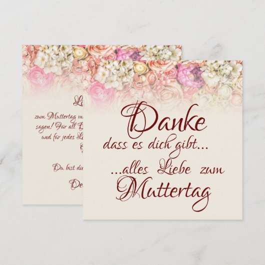 Danke, dass es dich gibt - Muttertag (正面/裏面)