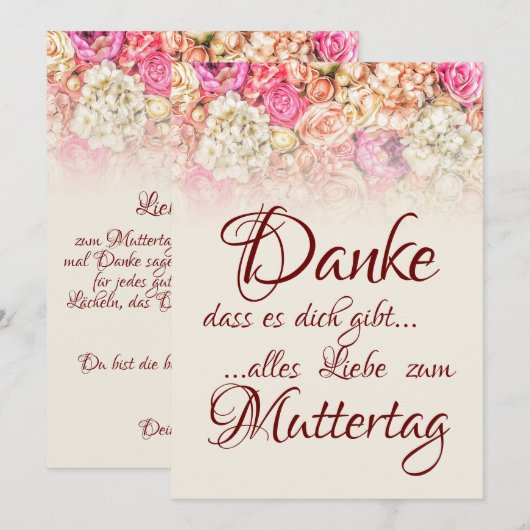 Danke, dass es dich gibt - Muttertag (正面/裏面)