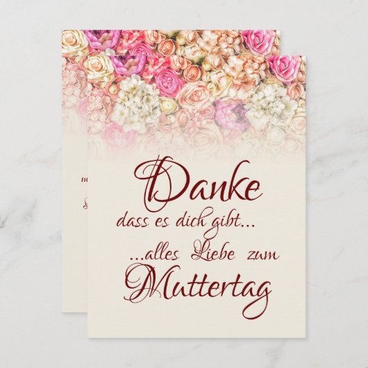 Danke, dass es dich gibt - Muttertag (正面/裏面)