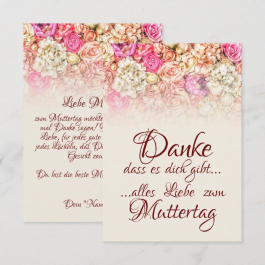 Danke, dass es dich gibt - Muttertag (正面/裏面)