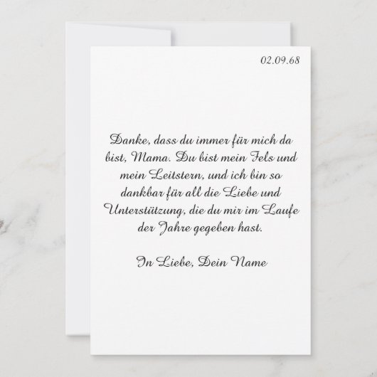 Danke, dass es dich gibt - Muttertag (裏面)