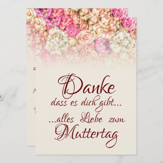 Danke, dass es dich gibt - Muttertag (正面/裏面)