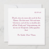 Danke, dass es dich gibt, Muttertag, Mutter & Kind (裏面)