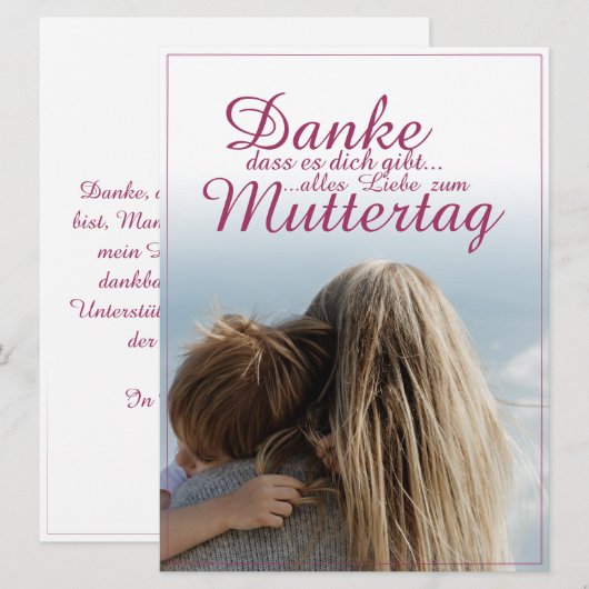 Danke, dass es dich gibt, Muttertag, Mutter & Kind (正面/裏面)