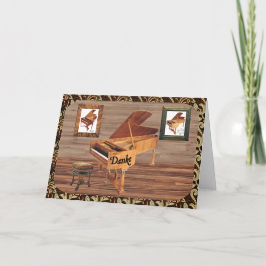 Danke mit Klavier サンキューカード (正面)