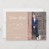 Dankeskarte Kommunion / Konfirmation Fischschwarm 招待状 (正面)