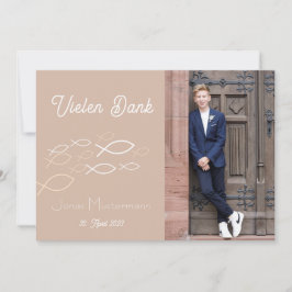 Dankeskarte Kommunion / Konfirmation Fischschwarm 招待状