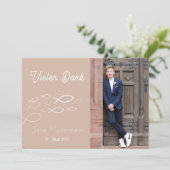 Dankeskarte Kommunion / Konfirmation Fischschwarm 招待状 (スタンド正面)