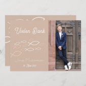 Dankeskarte Kommunion / Konfirmation Fischschwarm 招待状 (正面/裏面)