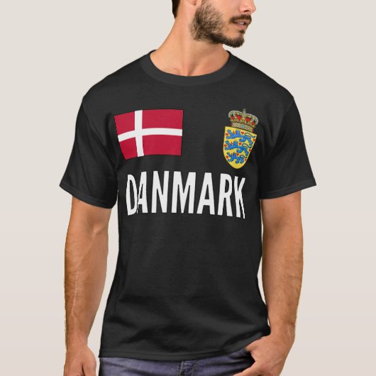 Danmarkサッカージャージーデンマーク世界サッカースポーツ Tシャツ (正面)