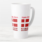 Danmark Dannebrog Red Personalization カフェラテマグ (右アングル)