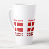 Danmark Dannebrog Red Personalization カフェラテマグ (左アングル)