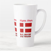 Danmark Dannebrog Red Personalization カフェラテマグ (右)