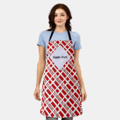 Danmark og Dannebrog Tiled with Your Name エプロン (着用した状態)