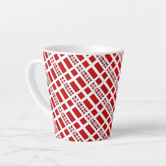 Danmark og Dannebrog Tiled with Your Name カフェラテマグ (左アングル)