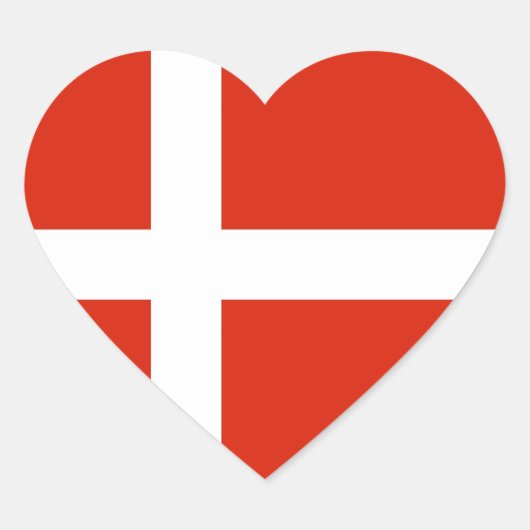 Dannebrog；デンマーク国旗 ハートシール (正面)