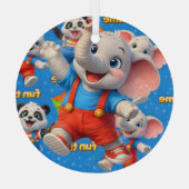 Danny and Dave elephant and panda Funtime Christma ガラスオーナメント (裏面)