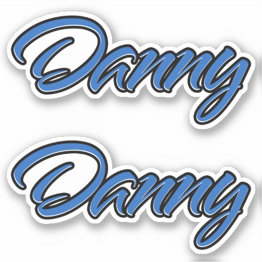 Danny Name blue Aufkleber Sticker Stickerset シール (正面)