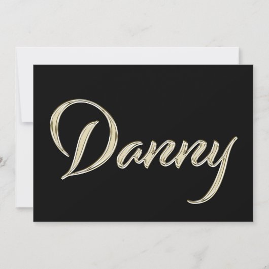 Danny Name white gold Handwriting Karte カード (正面)