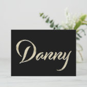 Danny Name white gold Handwriting Karte カード (スタンド正面)