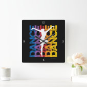 Danse et Lettres (Dance) Square Wall Clock スクエア壁時計 (ホーム)