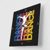 Danse et Lettres (Dance) Square Wall Clock スクエア壁時計 (傾斜)