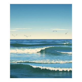 Dansende Golven onder de Hemel フォトプリント