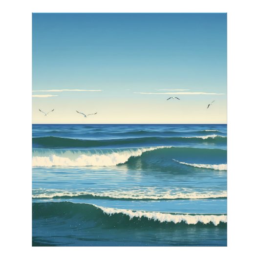 Dansende Golven onder de Hemel フォトプリント (正面)