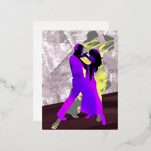 Danseurs de tango argentin 箔シーズンポストカード (正面/裏面)