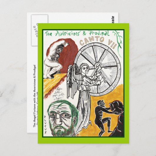 Danteのインフェルノ、旋律VIIの郵便はがき ポストカード (正面/裏面)