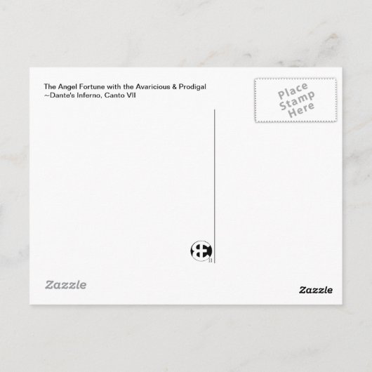 Danteのインフェルノ、旋律VIIの郵便はがき ポストカード (裏面)