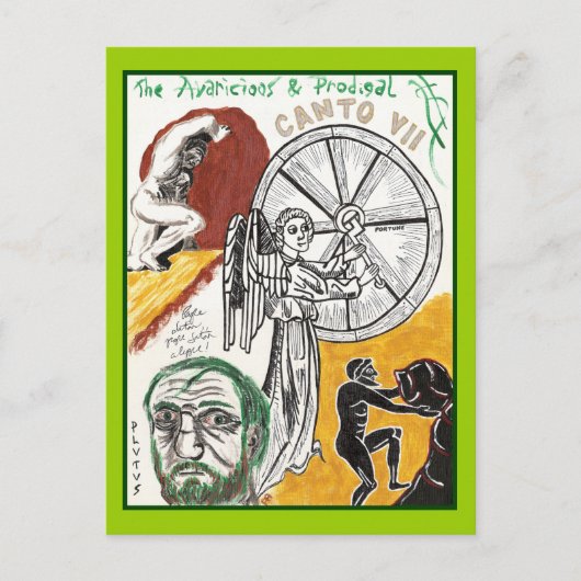 Danteのインフェルノ、旋律VIIの郵便はがき ポストカード (正面)
