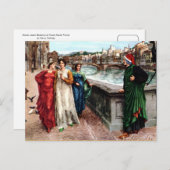 Danteはフィレンツェの芸術の絵画のビアトリスに会います シーズンポストカード (正面/裏面)