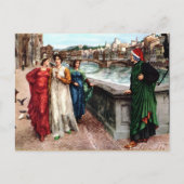 Danteはフィレンツェの芸術の絵画のビアトリスに会います シーズンポストカード (正面)