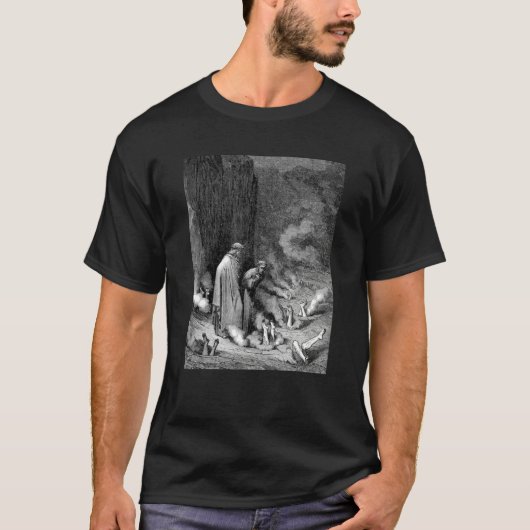 Dante Addresses Pope Nicholas III by Gustave Dore Tシャツ (正面)
