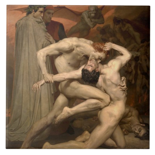 Dante and Virgil in Hell (by Bouguerau) タイル (正面)