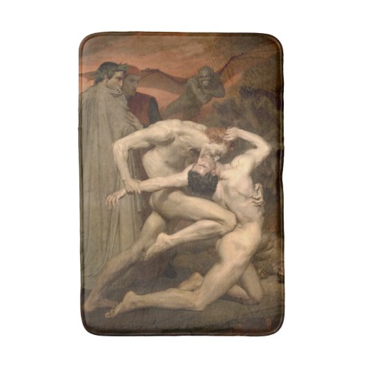 Dante and Virgil in Hell (by Bouguerau) バスマット (正面縦)