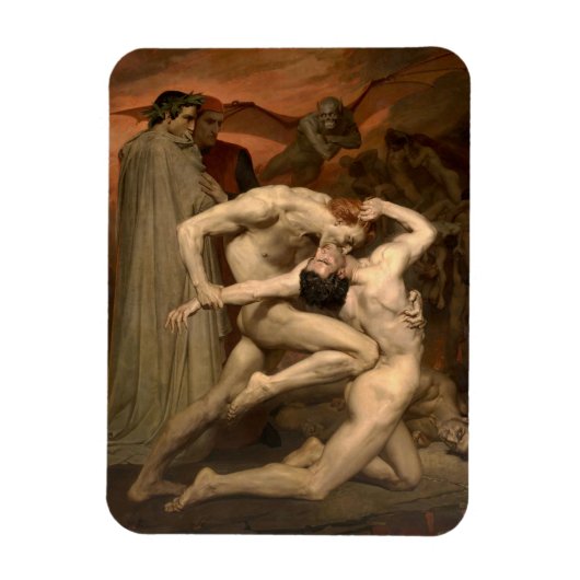 Dante and Virgil in Hell (by Bouguerau) マグネット (縦)