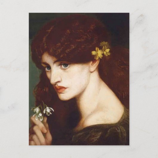 Dante Gabriel Rossetti – ブランジフィオーレ（雪の滴） ポストカード (正面)