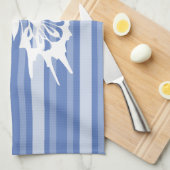 DanubeビクトリアンストライプButterfly キッチンタオル (四つ折り)